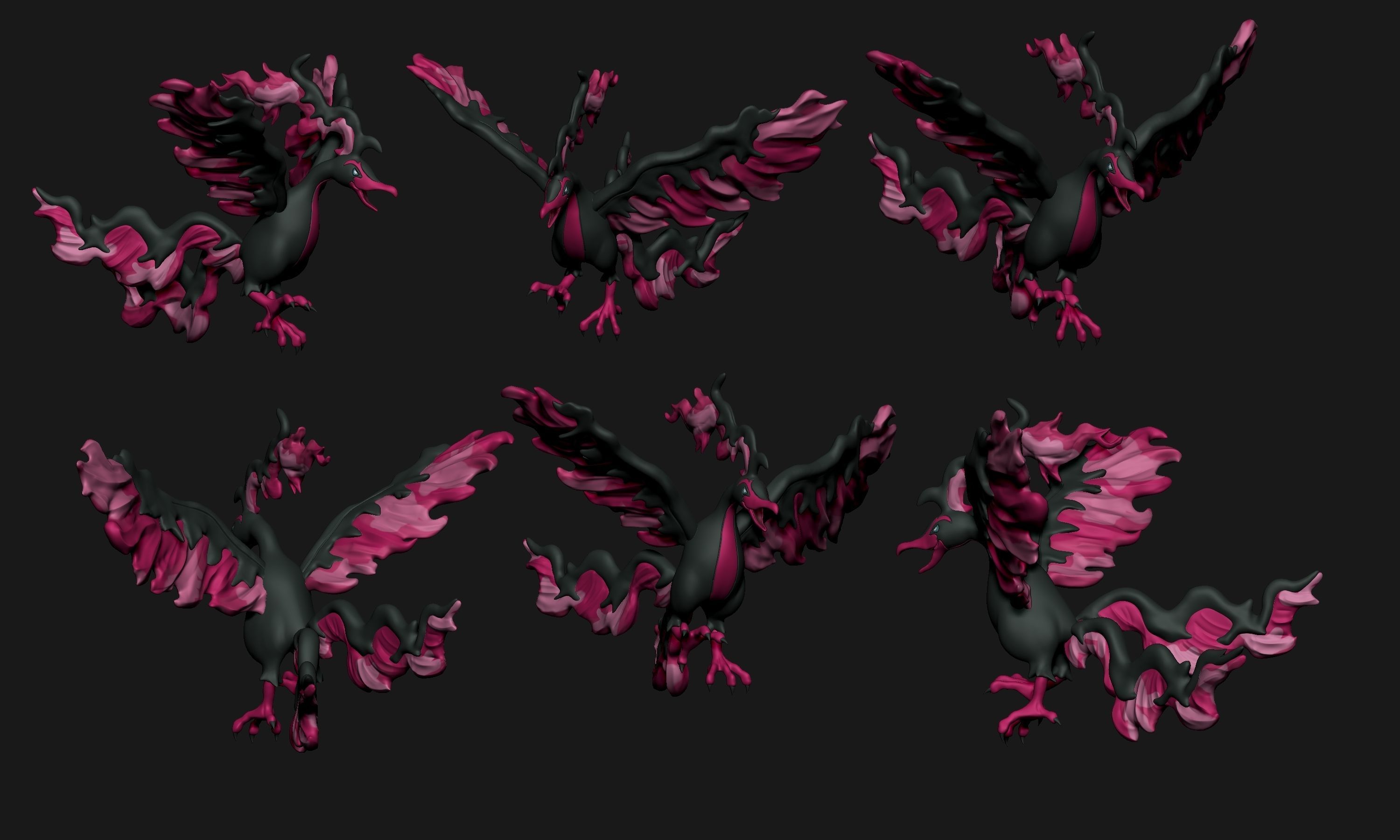 Pokemon - Galarian Moltres with cuts and as a whole 3D print model_5