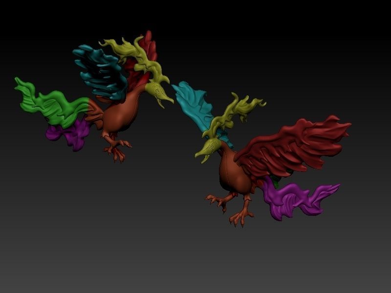 Pokemon - Galarian Moltres with cuts and as a whole 3D print model_2