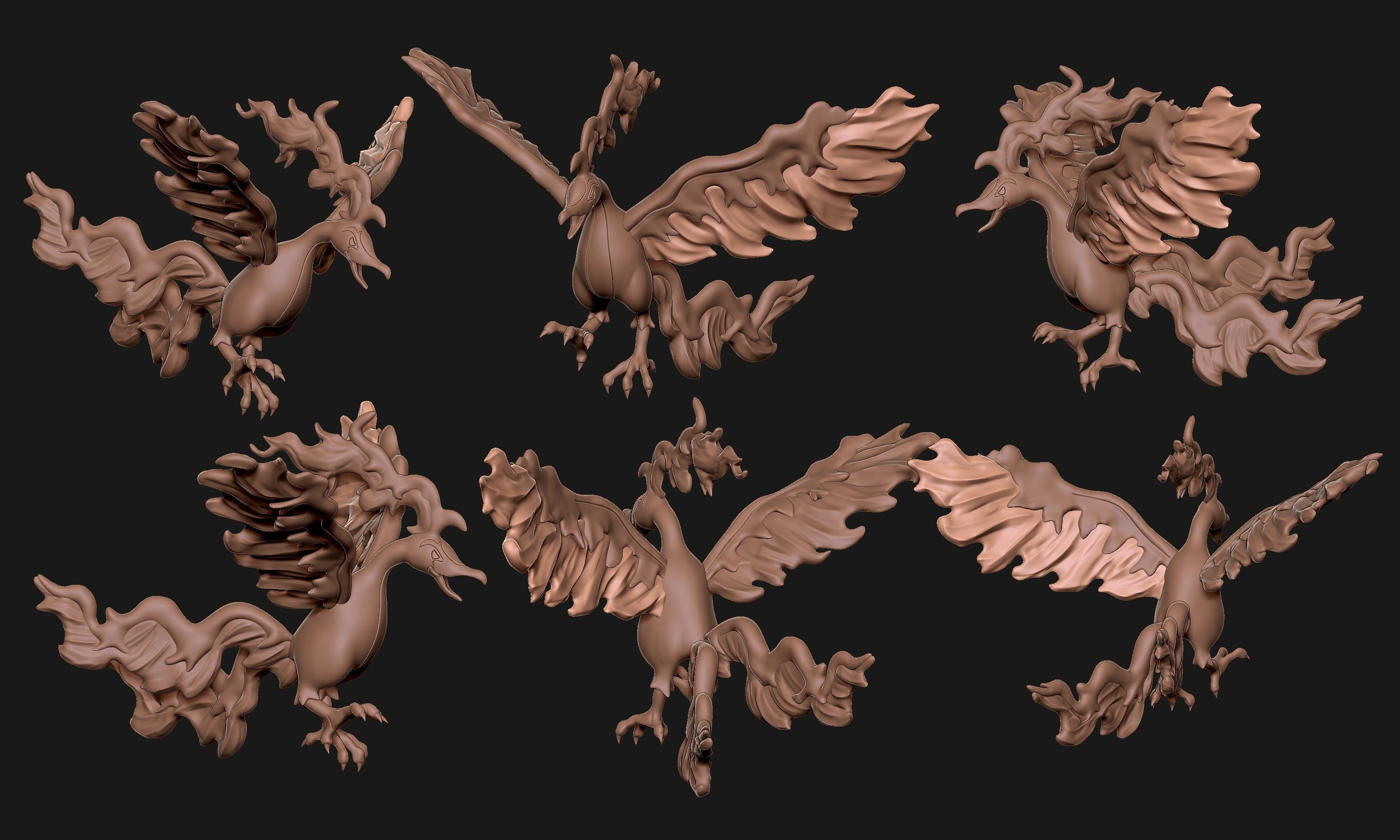 Pokemon - Galarian Moltres with cuts and as a whole 3D print model_4