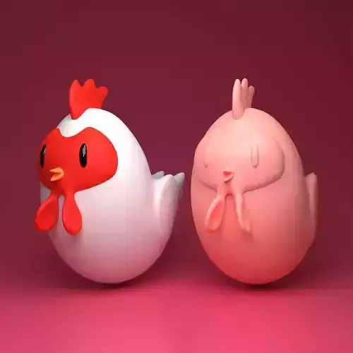 Cartoon Chicken 3D print model