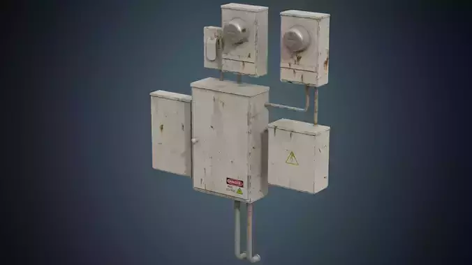 Utility Box 2B Low-poly 3D model