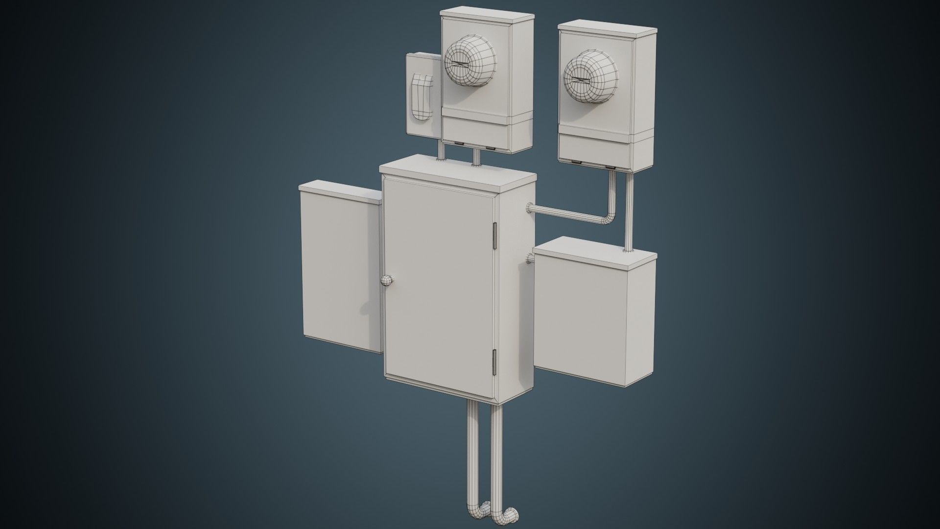 Utility Box 2B Low-poly 3D model_5