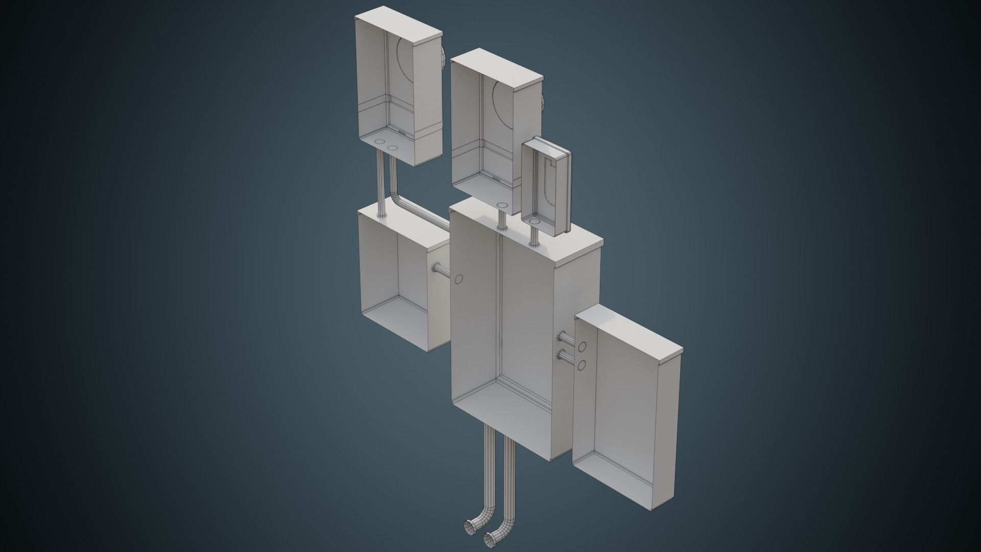 Utility Box 2B Low-poly 3D model_6