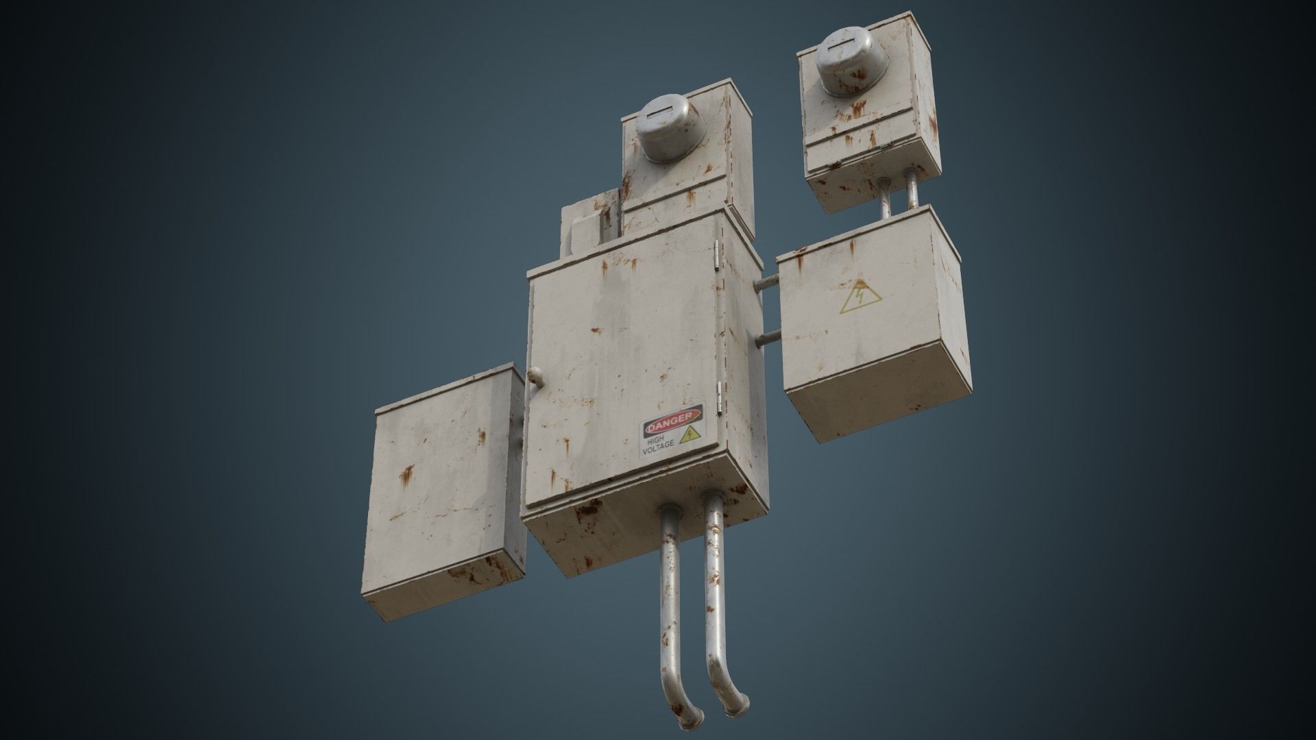 Utility Box 2B Low-poly 3D model_4
