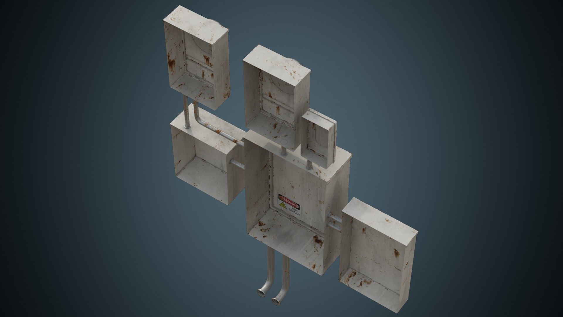 Utility Box 2B Low-poly 3D model_2