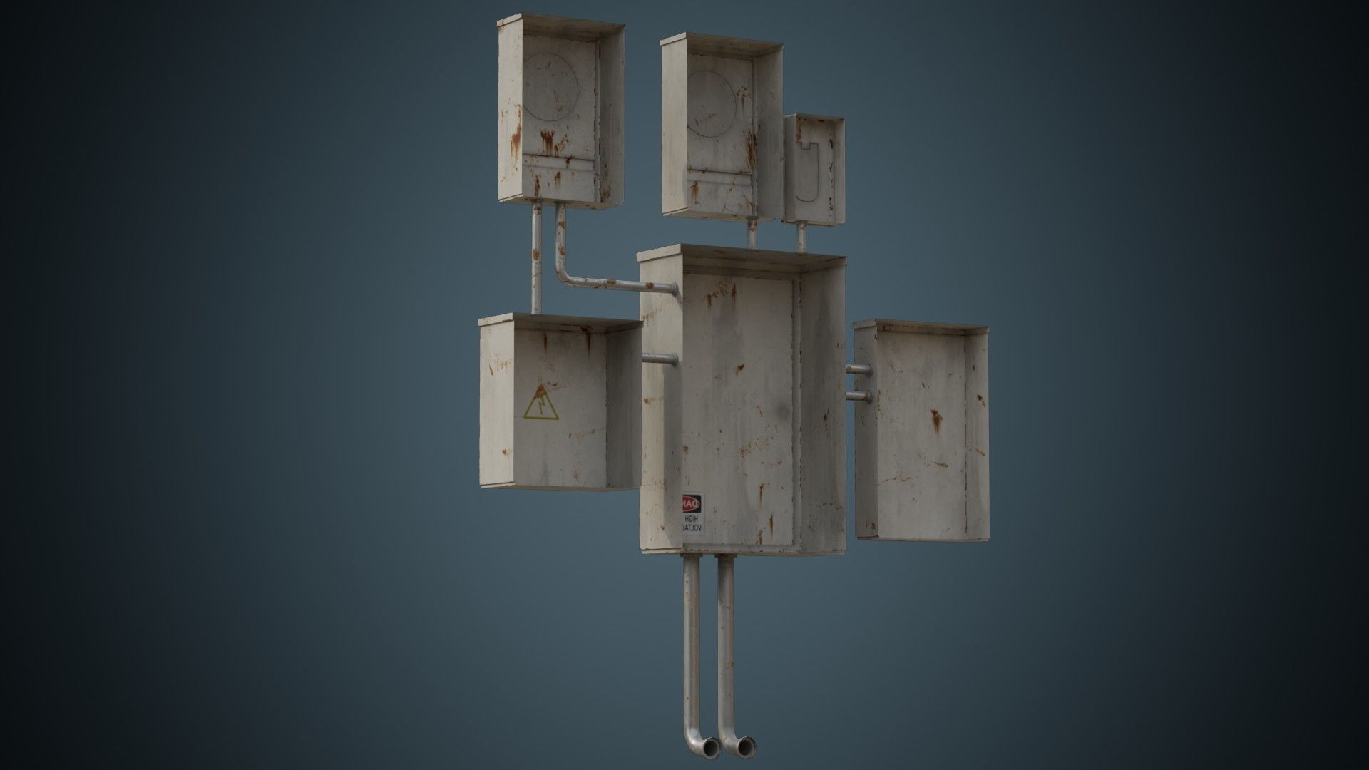 Utility Box 2B Low-poly 3D model_3