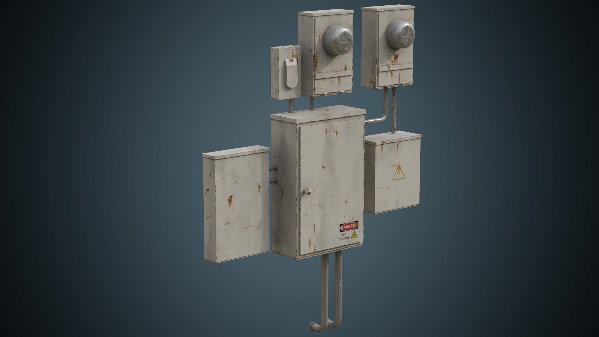 Utility Box 2B Low-poly 3D model_1