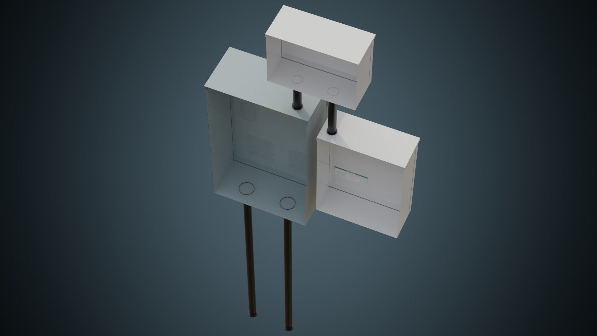 Utility Box 3A Low-poly 3D model_2
