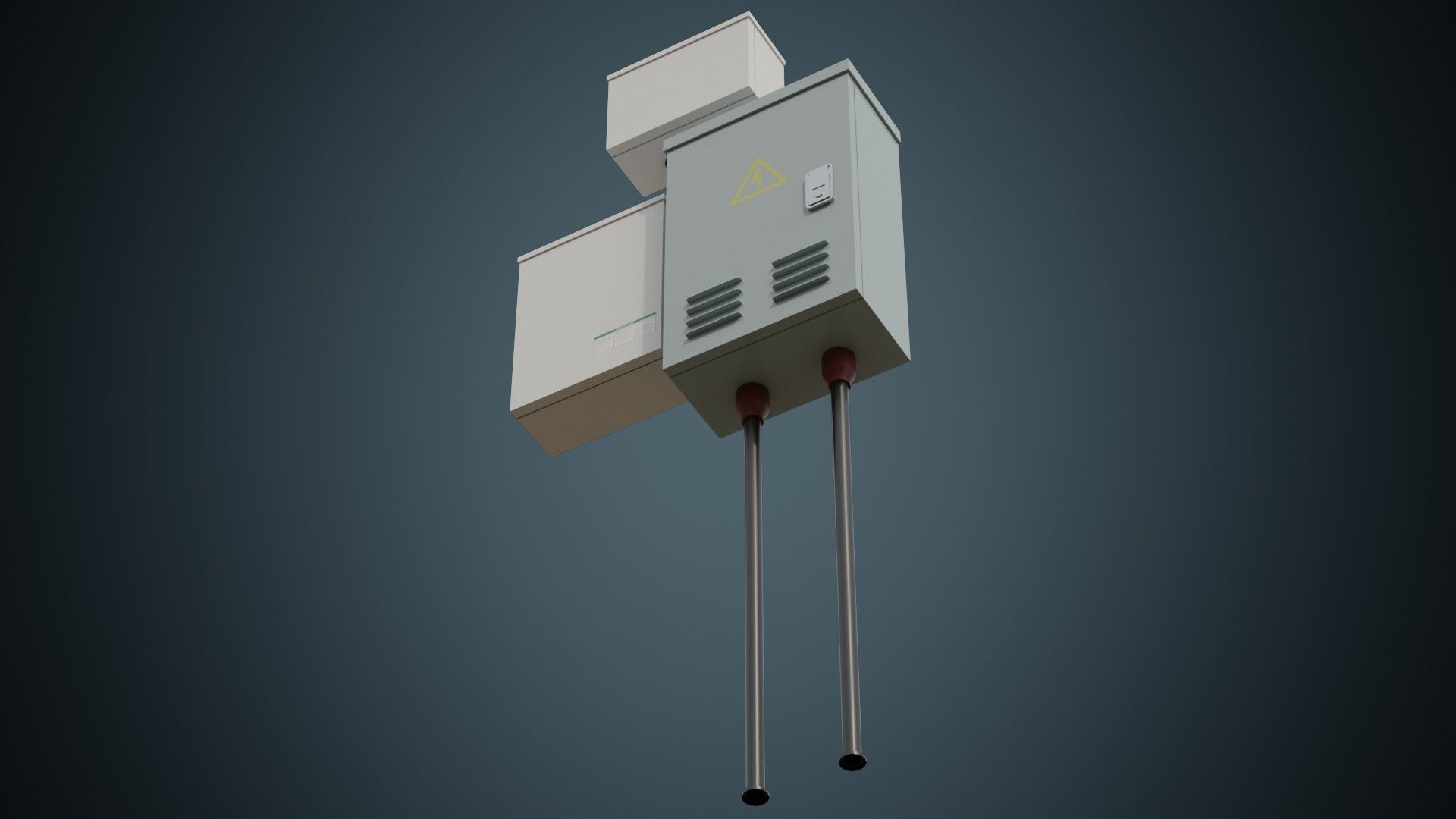 Utility Box 3A Low-poly 3D model_4