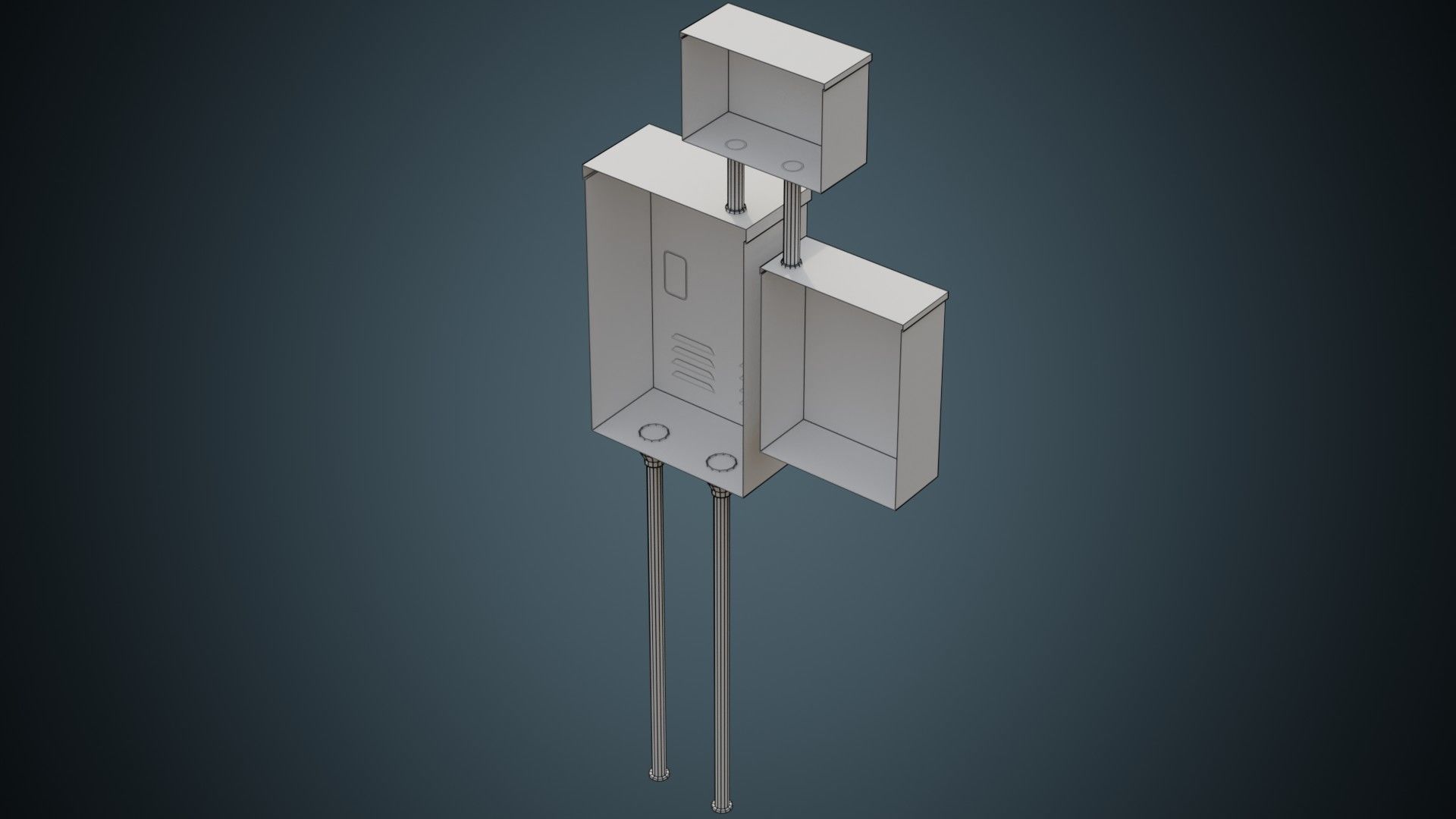 Utility Box 3A Low-poly 3D model_6