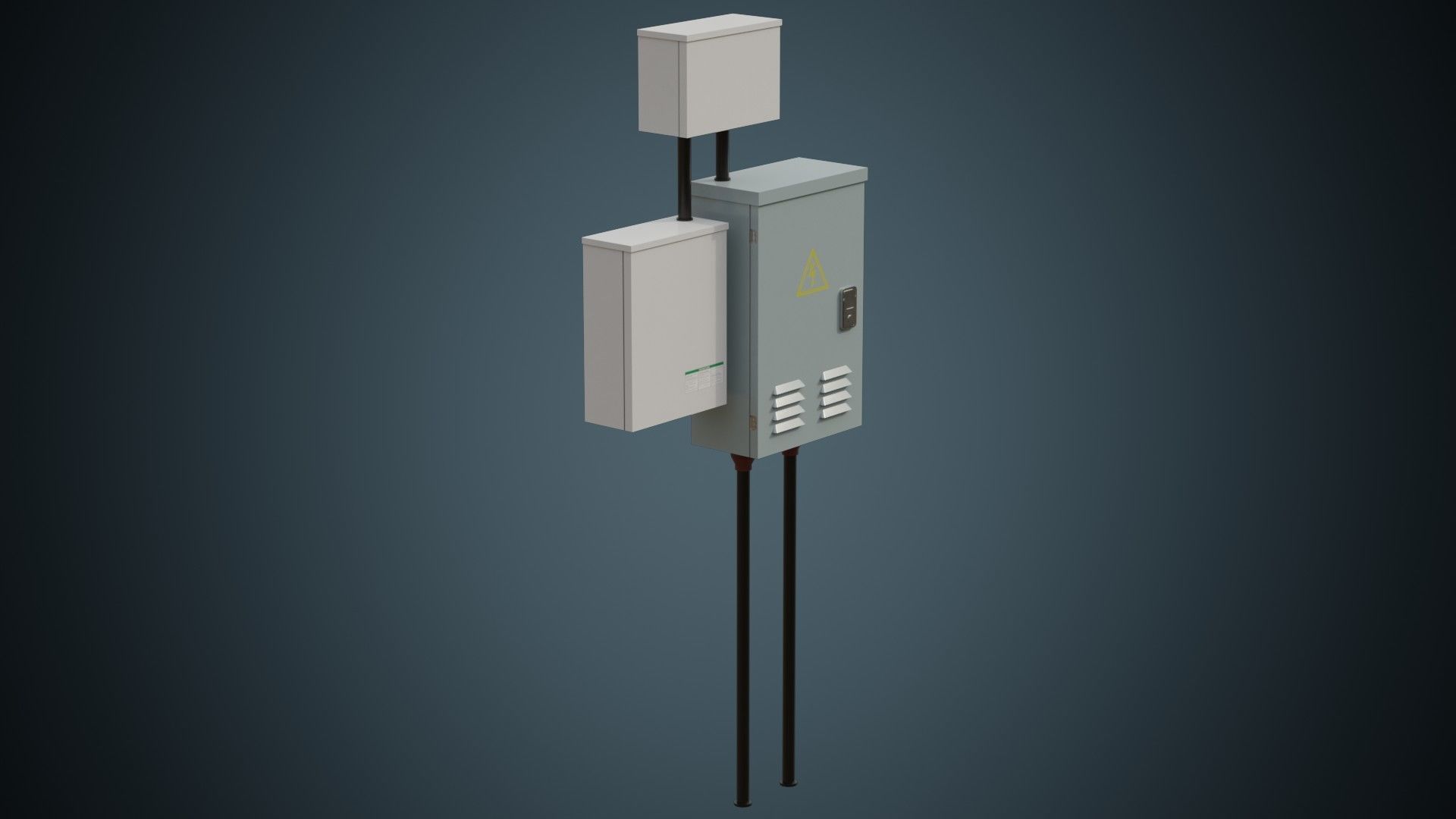 Utility Box 3A Low-poly 3D model_1