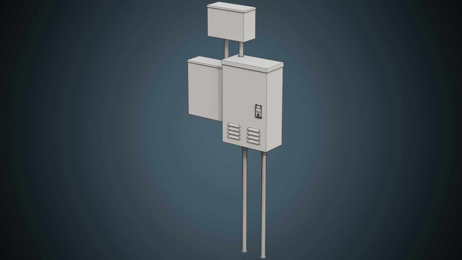 Utility Box 3A Low-poly 3D model_5