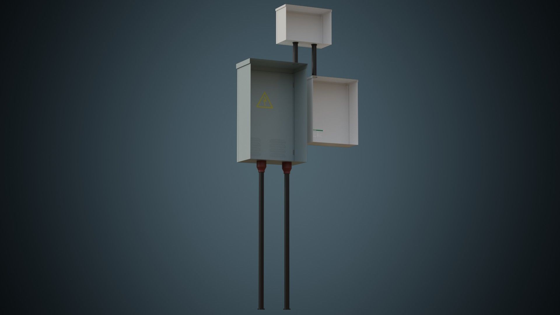 Utility Box 3A Low-poly 3D model_3