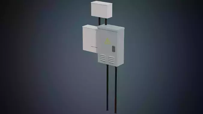 Utility Box 3A  Low-poly 3D model