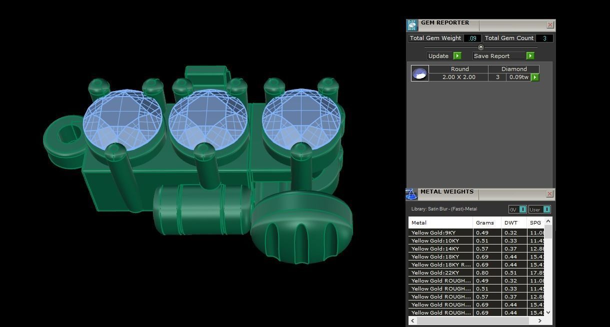 3-PRONG TENNIS DIAMOND NECKLACE LINK 2MM  3D print model_12