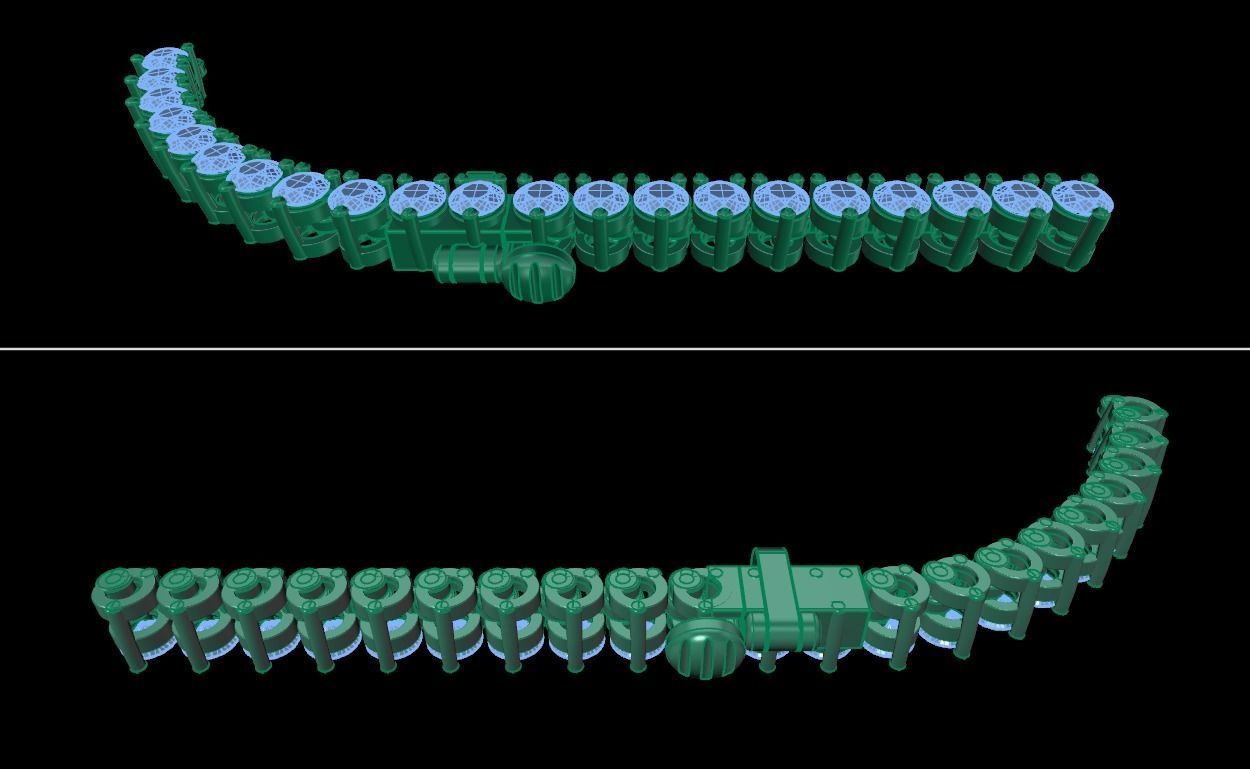 3-PRONG TENNIS DIAMOND NECKLACE LINK 2MM  3D print model_14