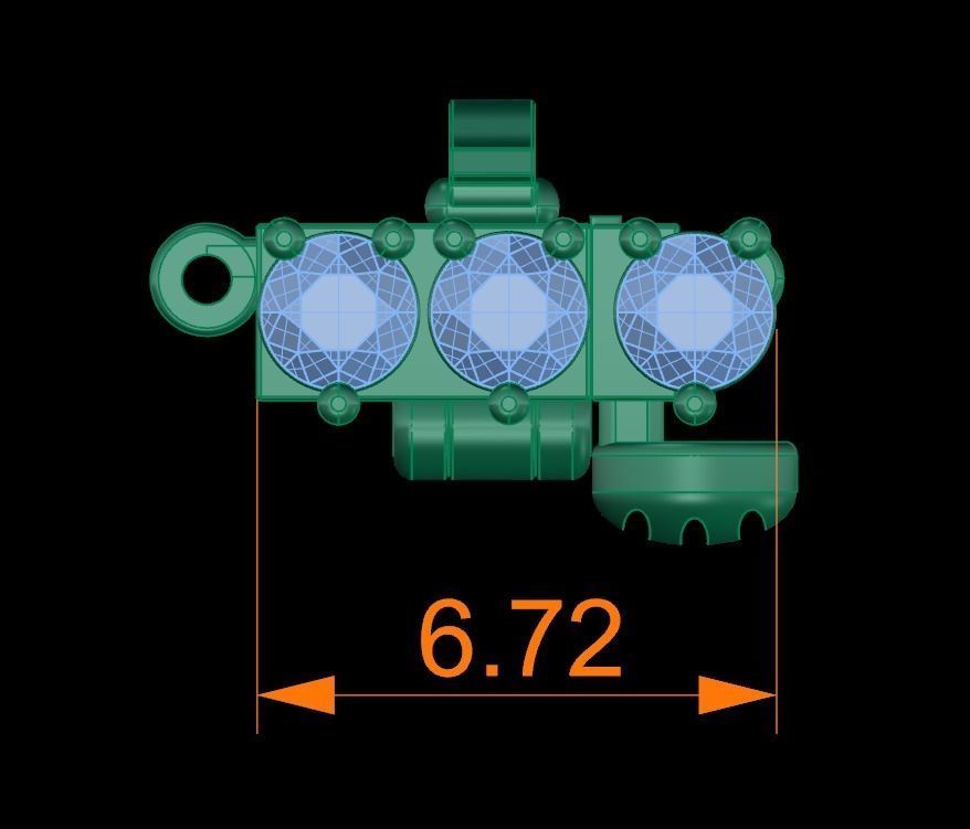 3-PRONG TENNIS DIAMOND NECKLACE LINK 2MM  3D print model_8