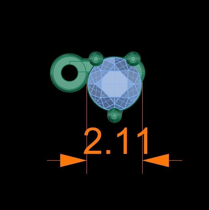 3-PRONG TENNIS DIAMOND NECKLACE LINK 2MM  3D print model_9