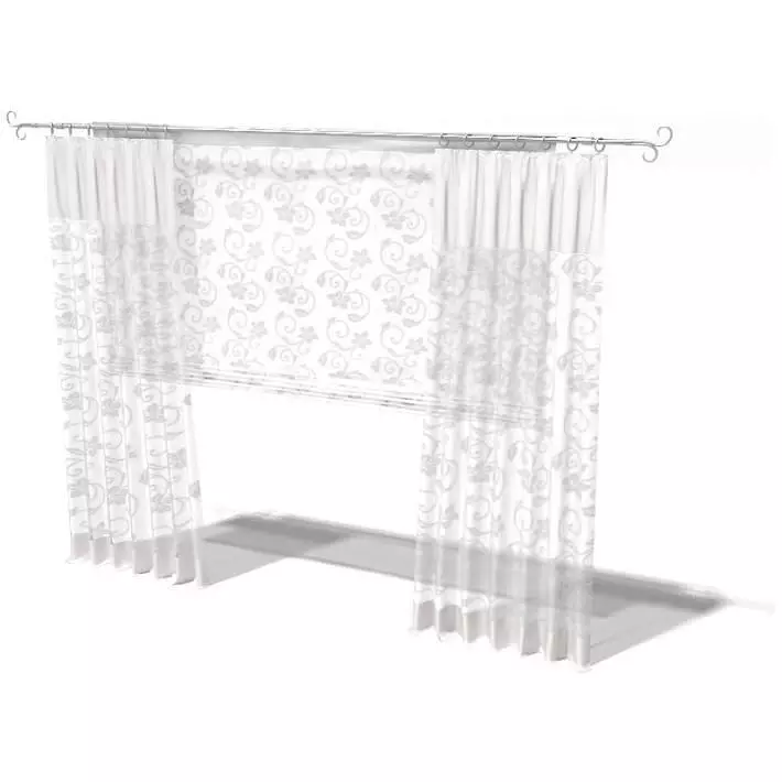 Textured Curtain  Privacy And Breeze 3D model_0