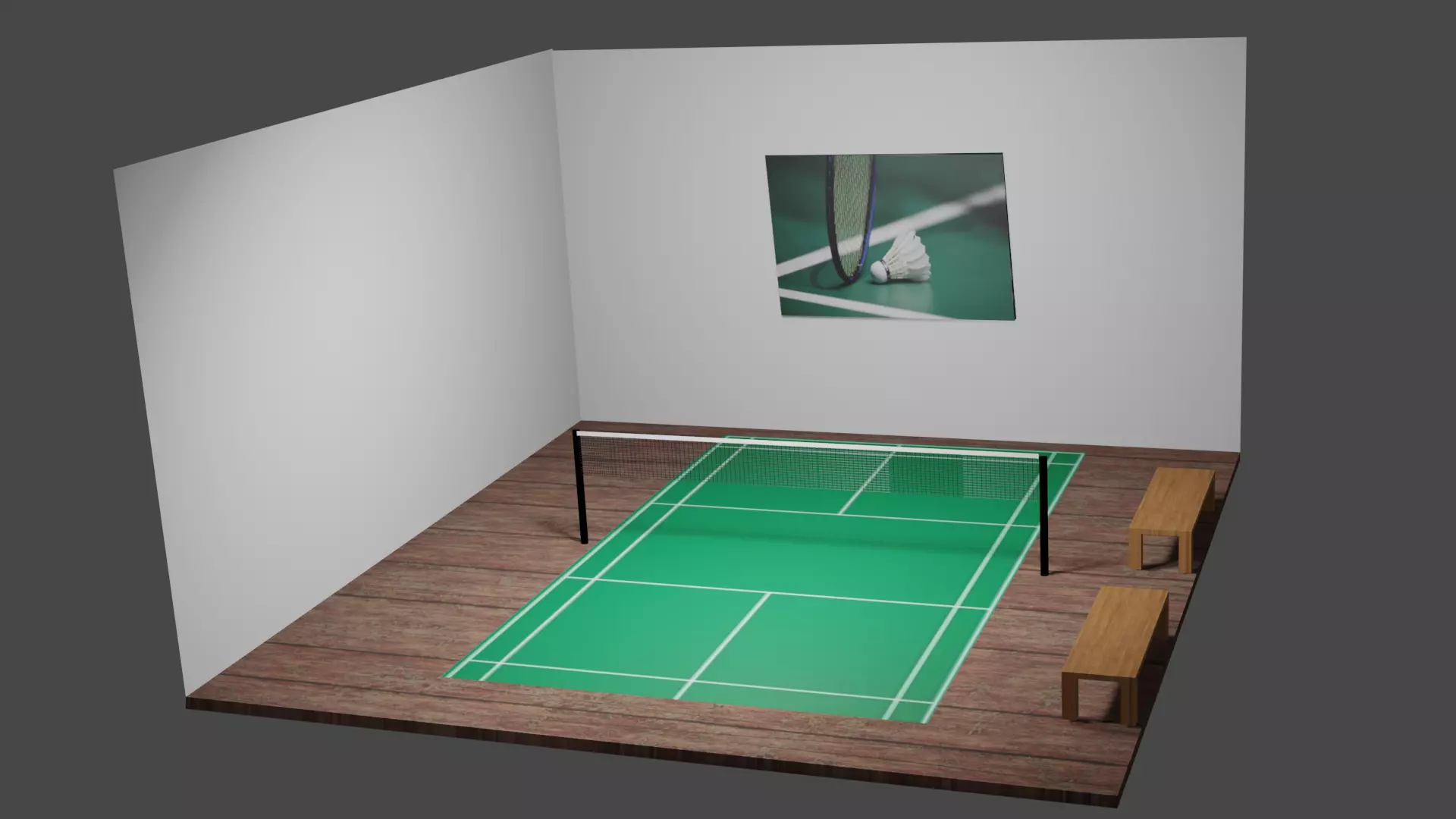 Badminton court Free 3D model