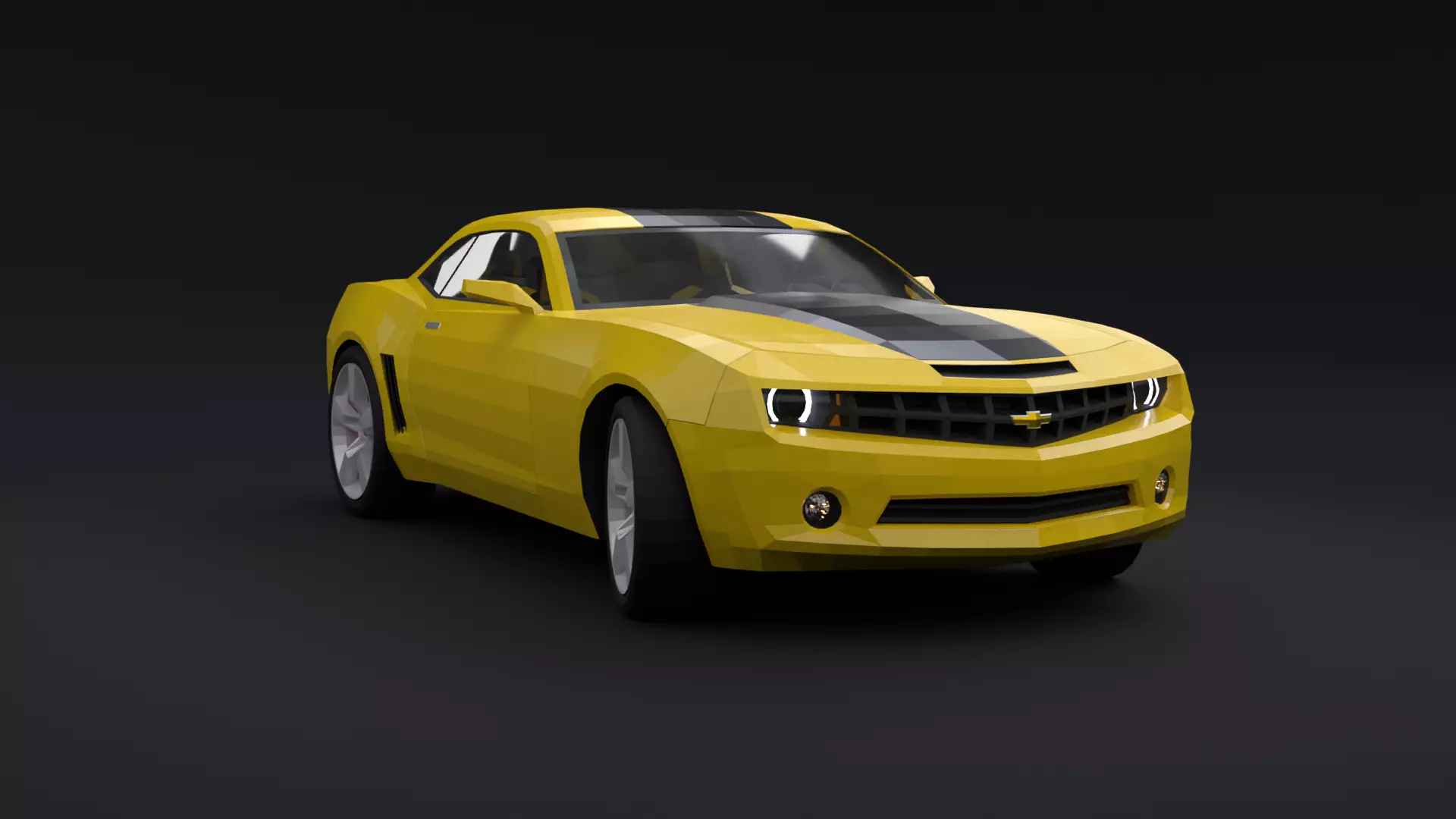 Chevrolet Camaro SS 2010 with Interior Low-poly 3D model
