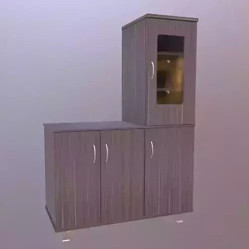 Wooden Storage Cabinet PBR Low-poly 3D model
