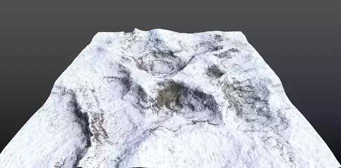 PBR Detailed SNOWY Valley Landscape AND printable