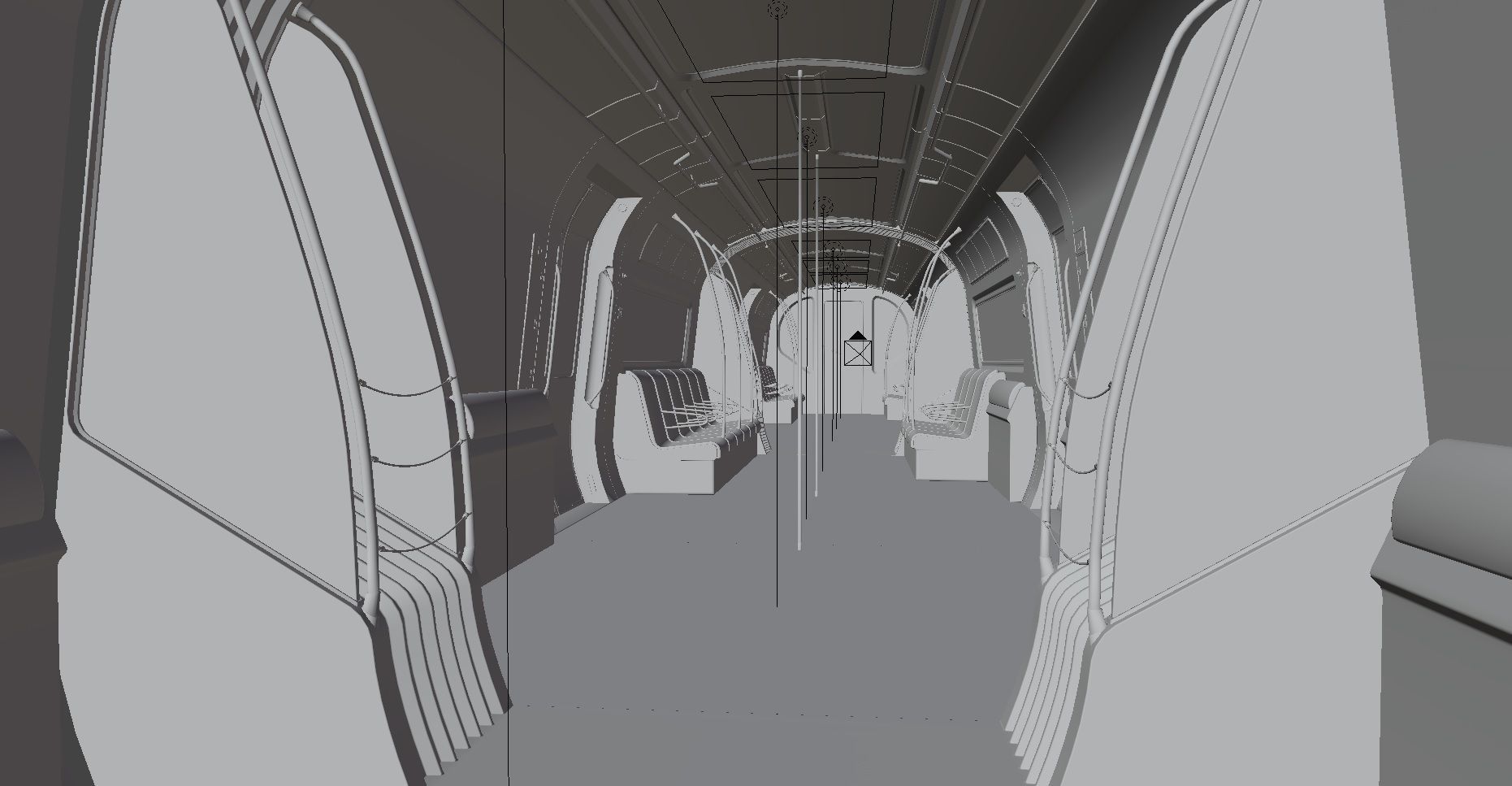 Sci Fi Subway Low-poly 3D model_6