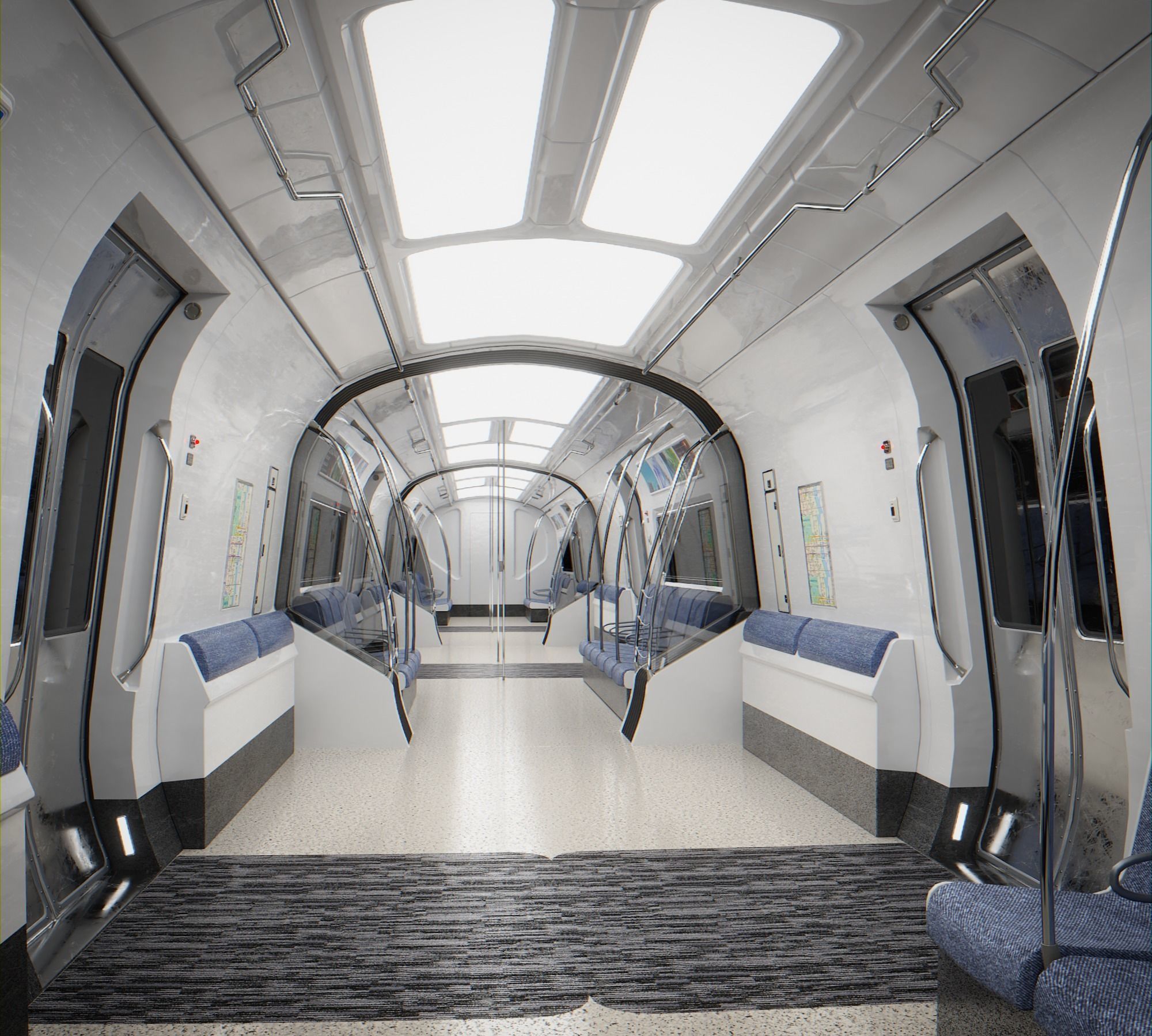 Sci Fi Subway Low-poly 3D model_3