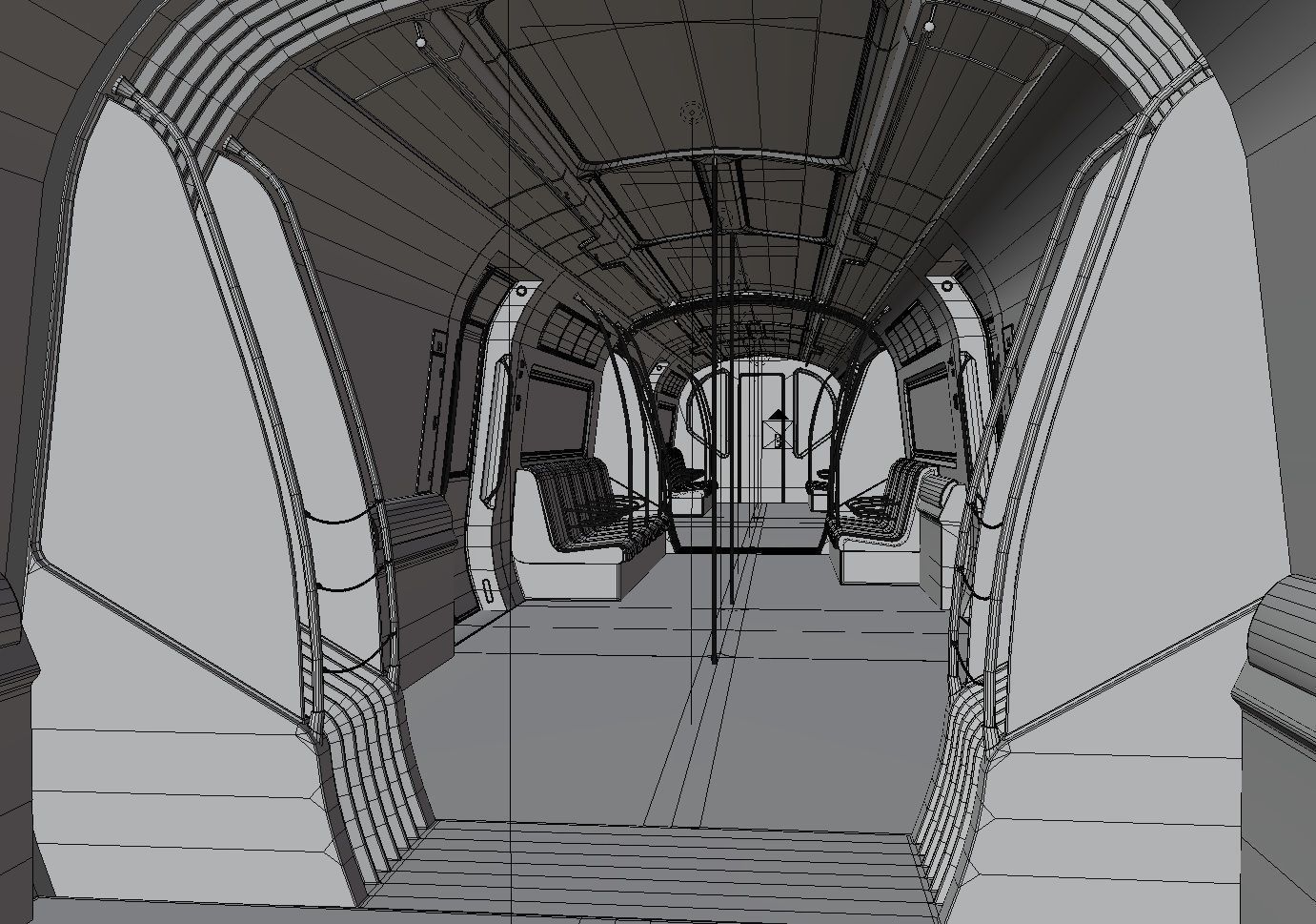Sci Fi Subway Low-poly 3D model_7