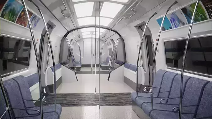 Sci Fi Subway Low-poly 3D model