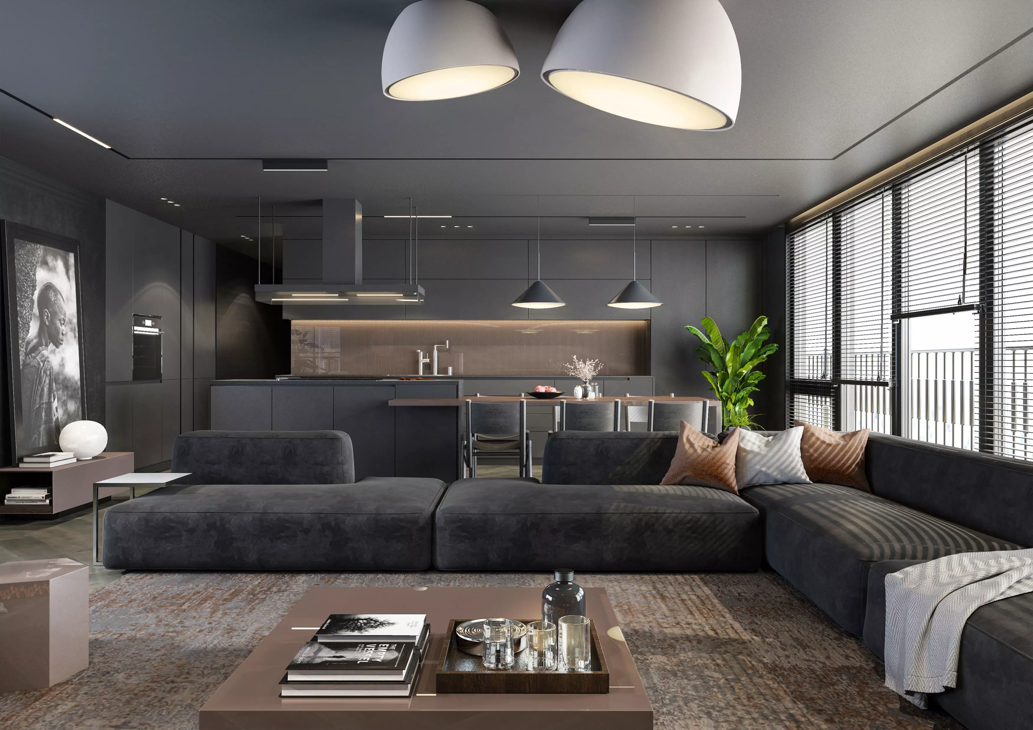 Black Livingroom 3D model