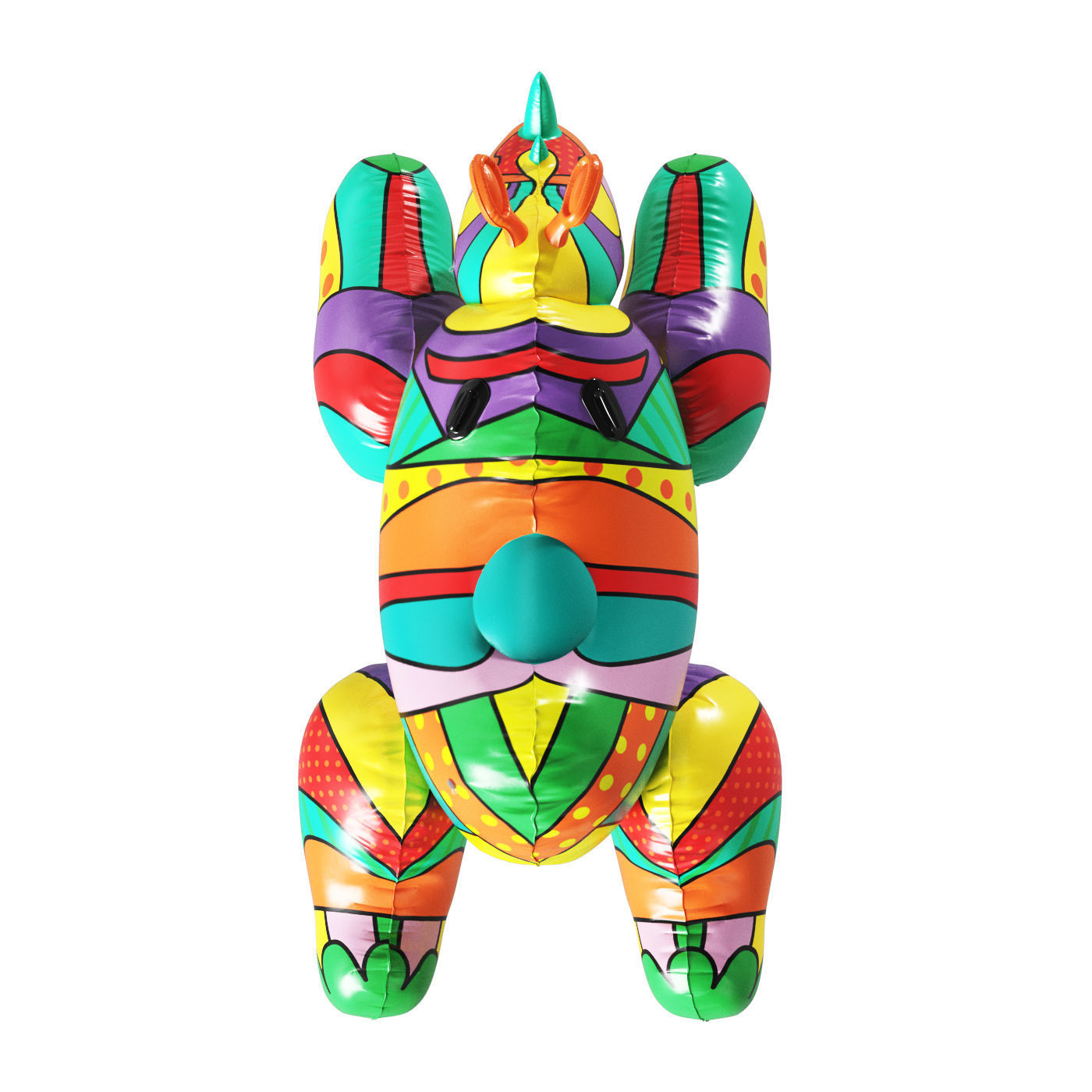 Inflatable Rhino Pop Art 3D model_6