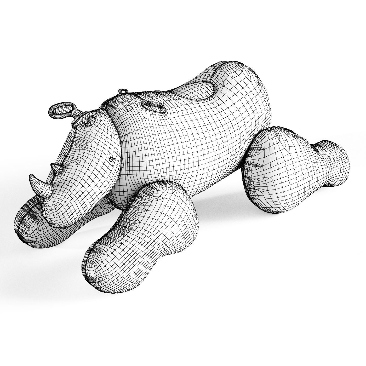 Inflatable Rhino Pop Art 3D model_1