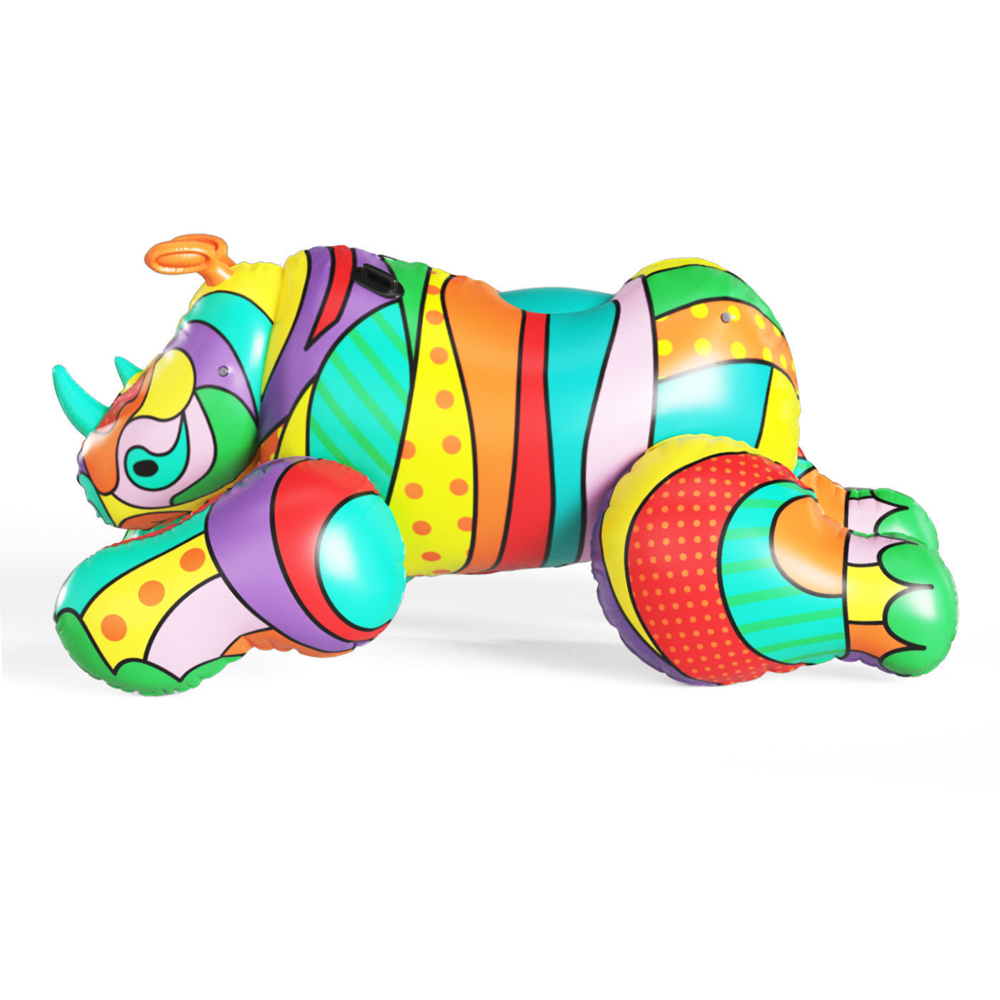 Inflatable Rhino Pop Art 3D model_4