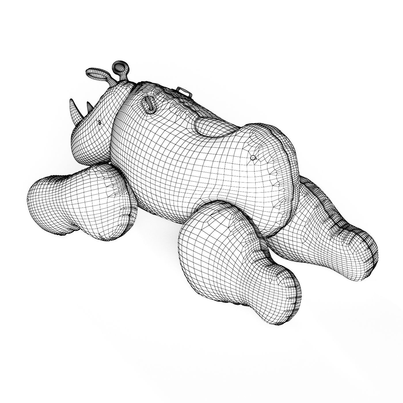 Inflatable Rhino Pop Art 3D model_3