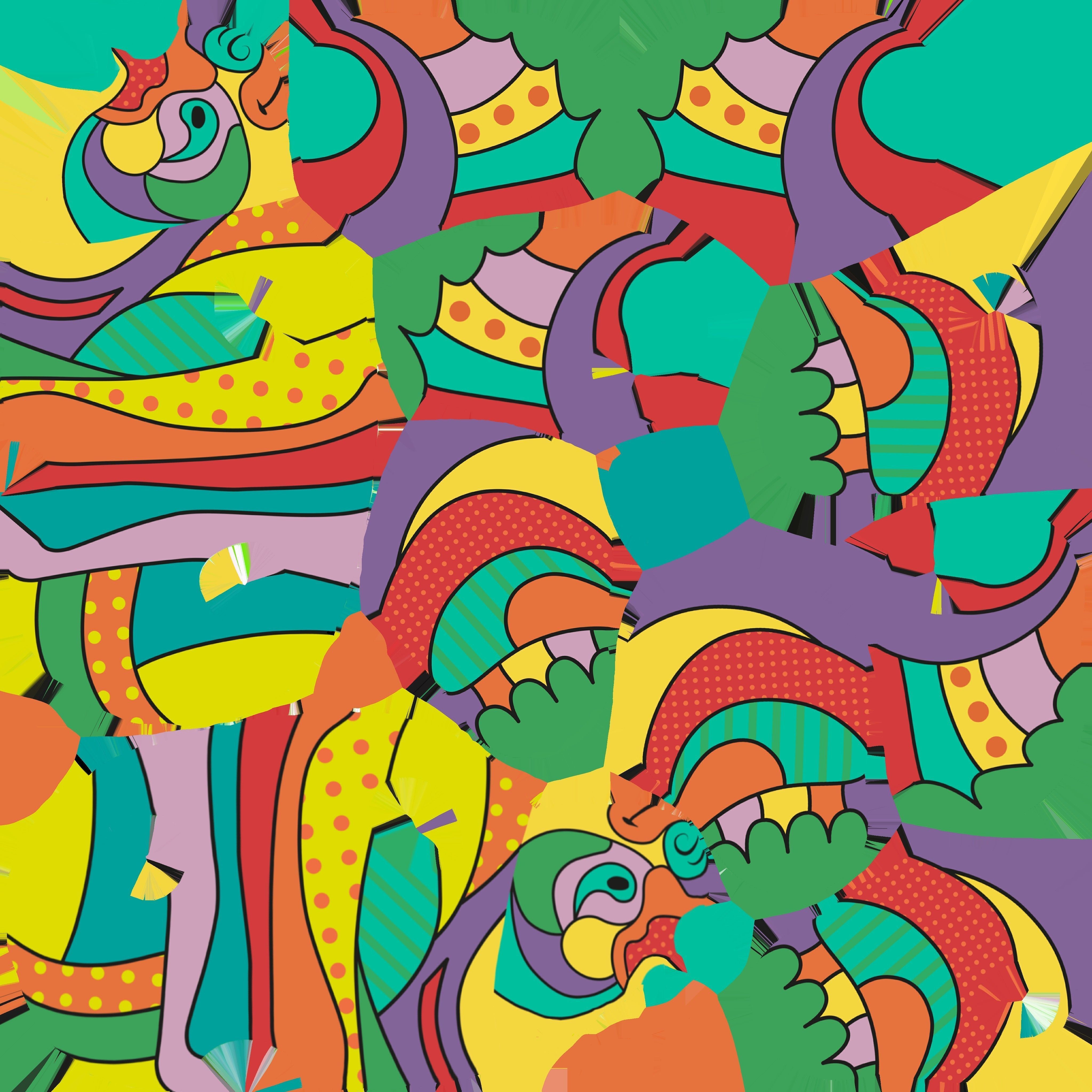 Inflatable Rhino Pop Art 3D model_9