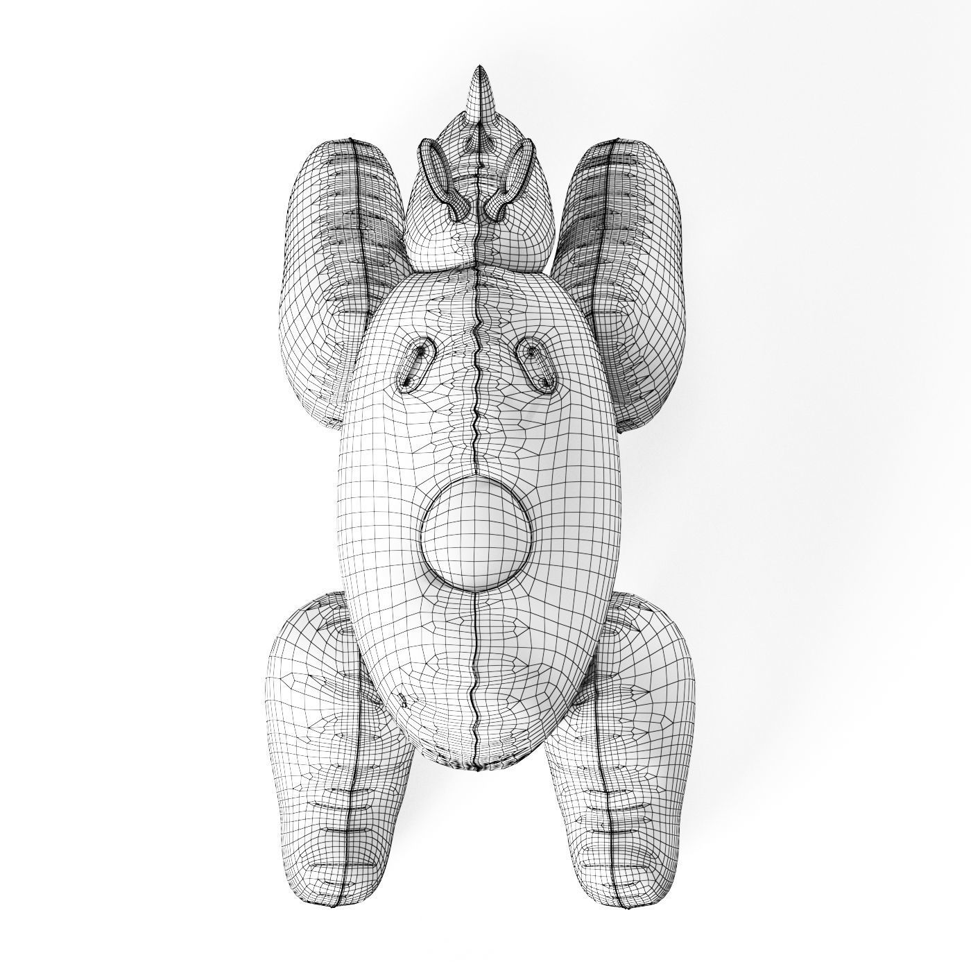 Inflatable Rhino Pop Art 3D model_7