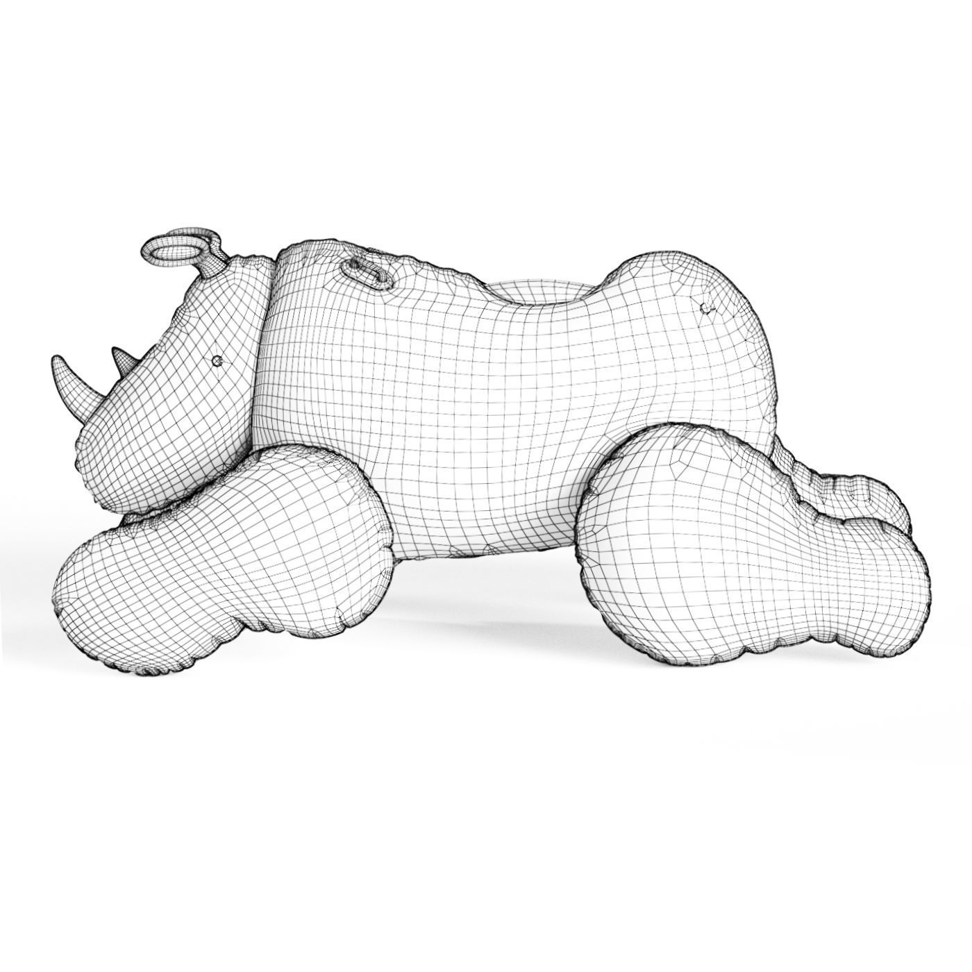 Inflatable Rhino Pop Art 3D model_5