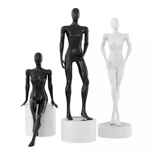 Three abstract female mannequins 76