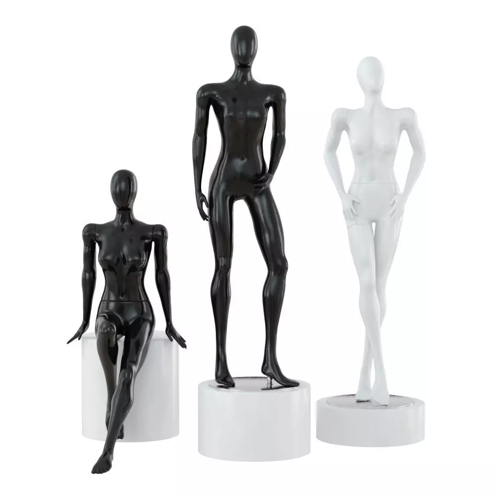 Three abstract female mannequins 76 3D model_0