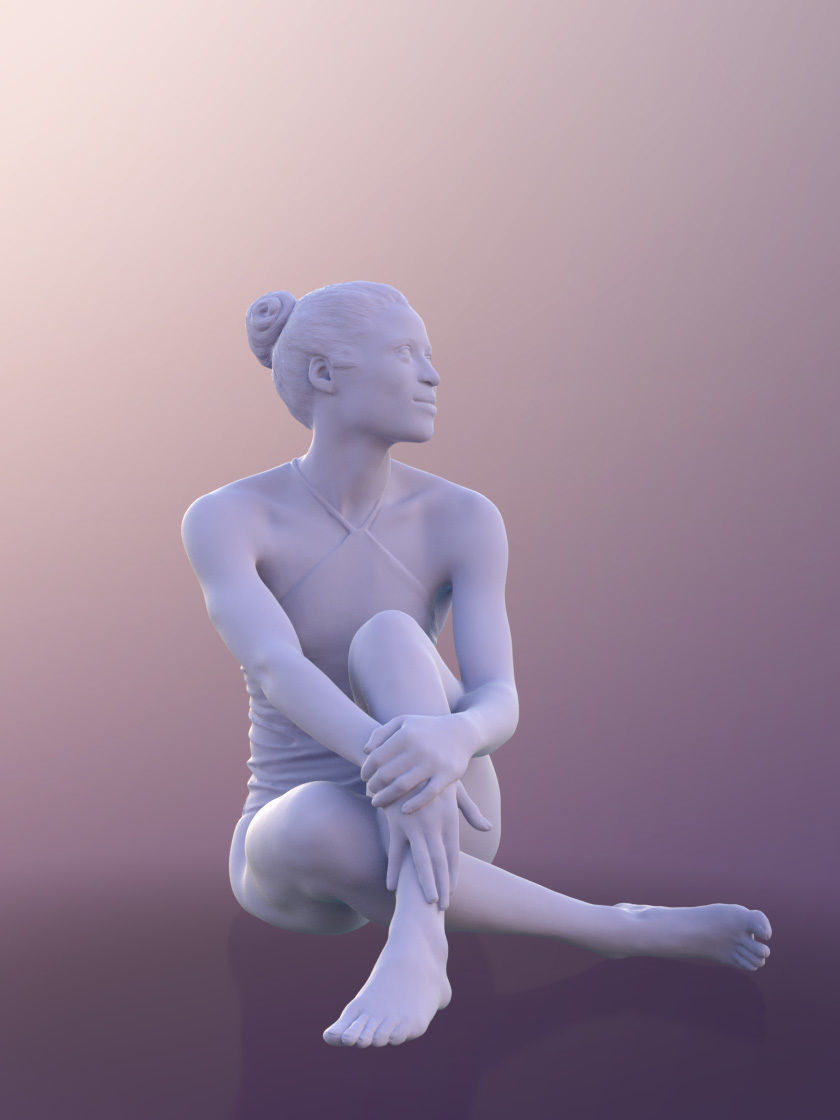 Diana 10901 - Woman In Bathing Suit Sitting At The Pool 3D model_5