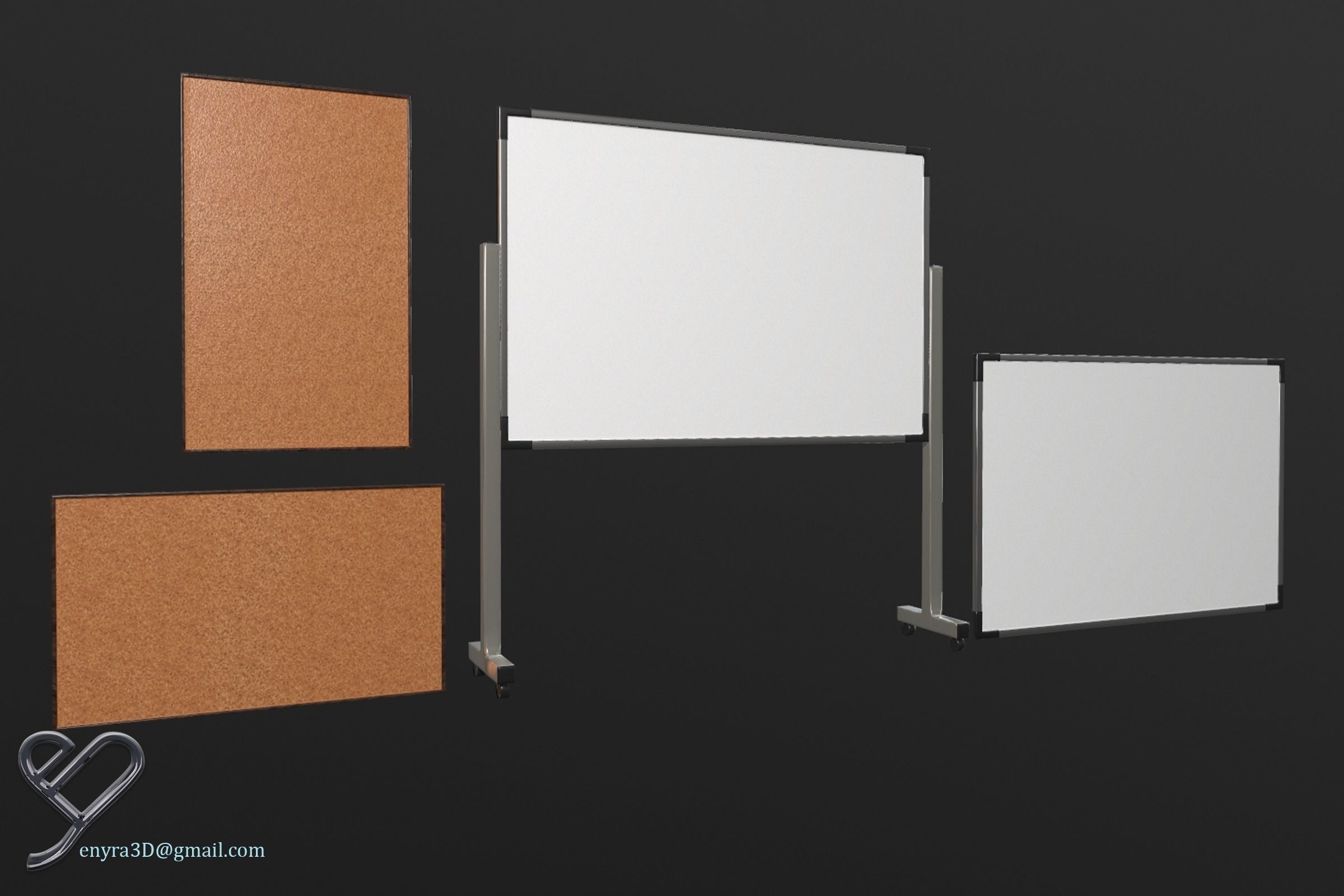 Office Pack -Modular- PBR Low-poly 3D model_11
