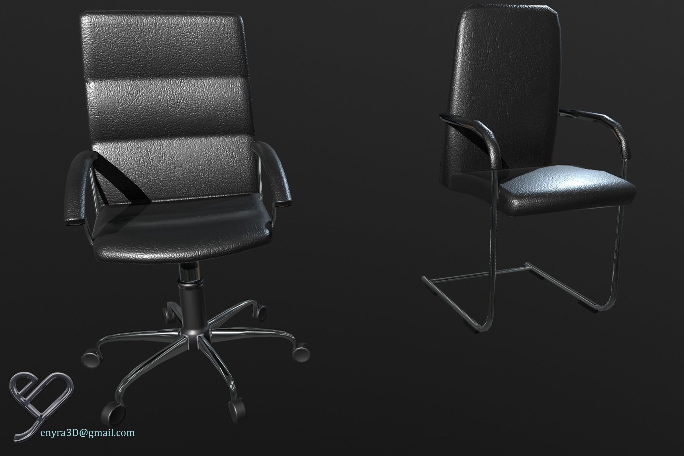 Office Pack -Modular- PBR Low-poly 3D model_12