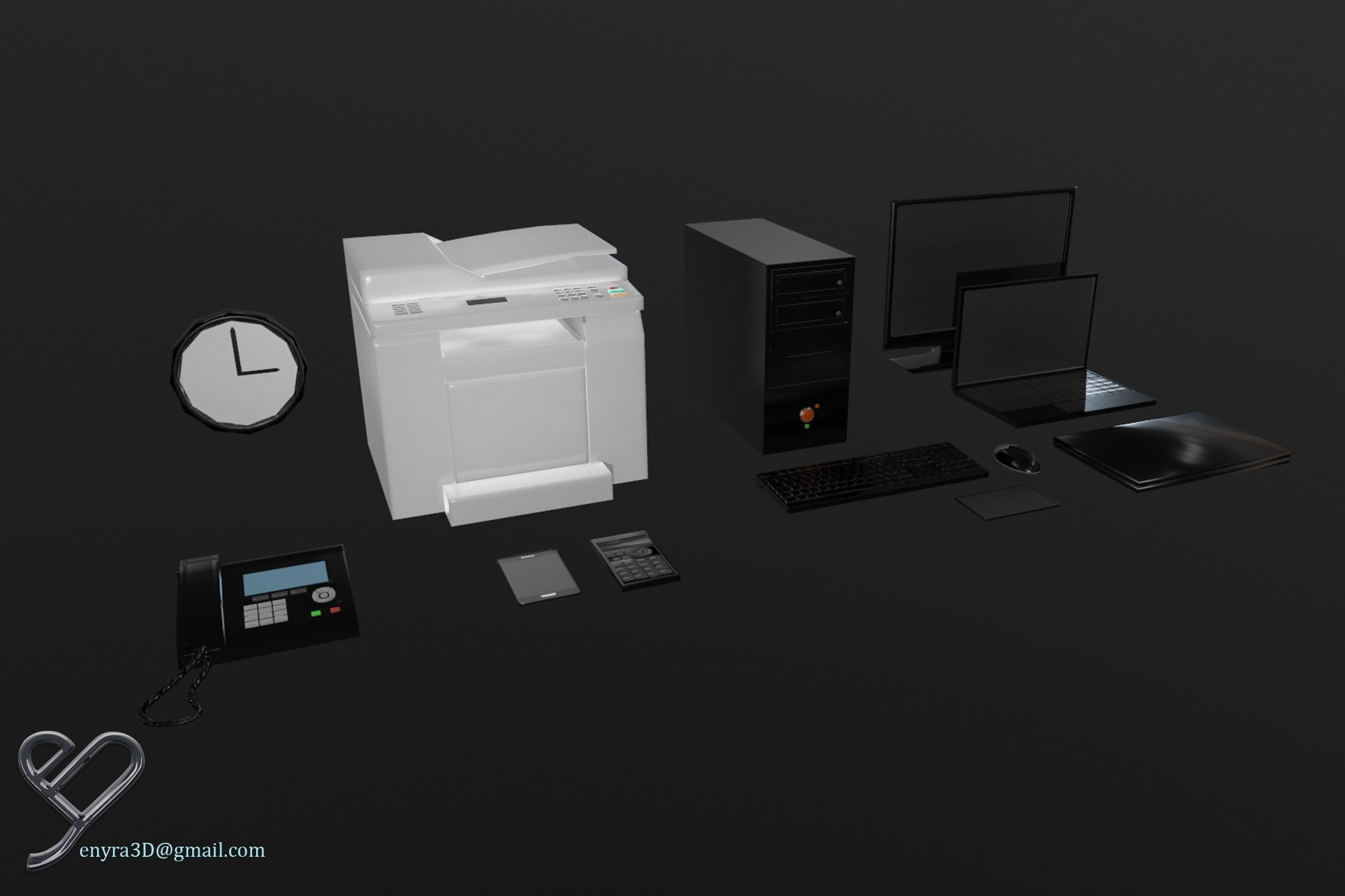 Office Pack -Modular- PBR Low-poly 3D model_15