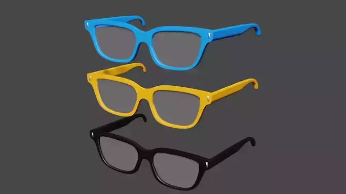 glasses pack Low-poly 3D model