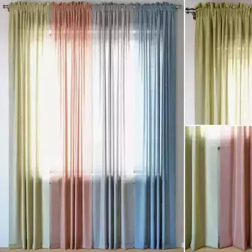 Curtains 96 EMILY VOILE Yellow Coral Charcoal Dusty Blue