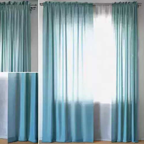 Curtains 95 EMILY VOILE Aegean Blue