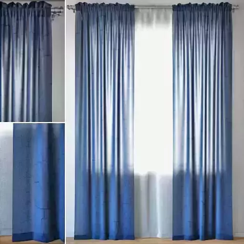 Curtains 97 ERICA CRUSH VOILE Blue
