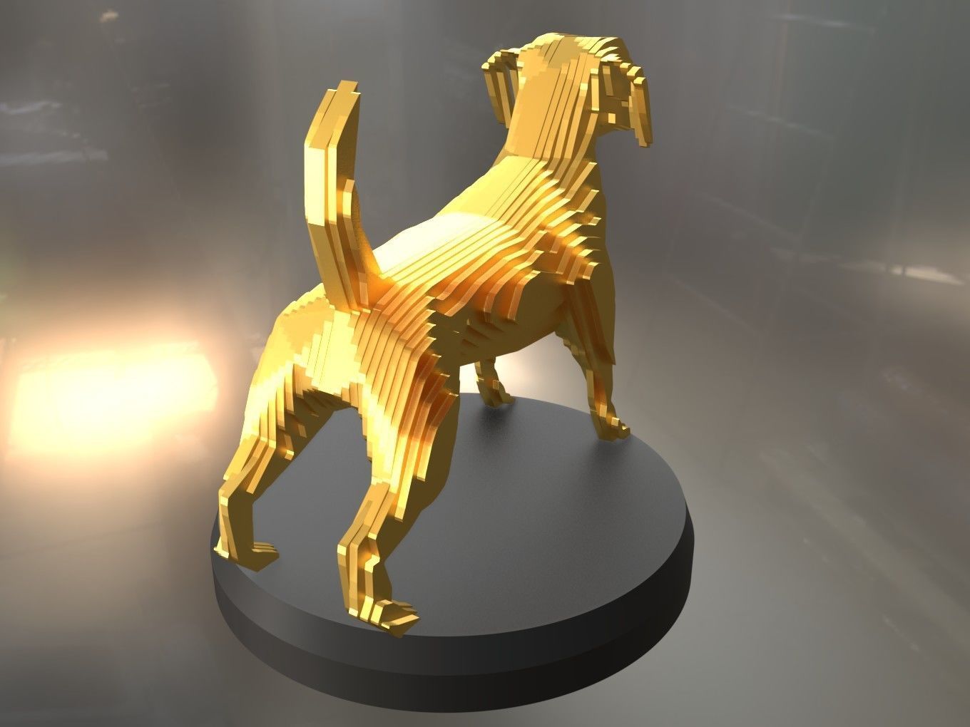 Parametric Dog Low-poly 3D model_2